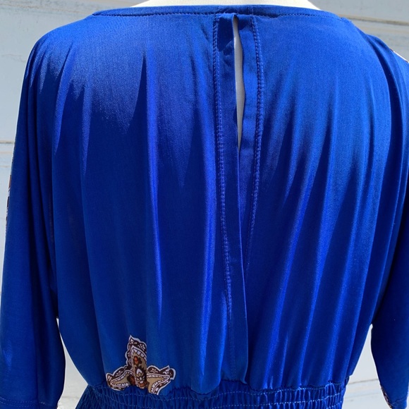 Boho Patterned Dress with Deep V - Picture 4 of 5